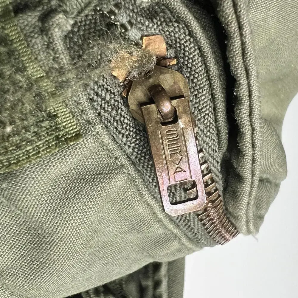 80s m65 Vintage Military Jacket Mens Medium Green Army Field Zip Lined‎ Pockets